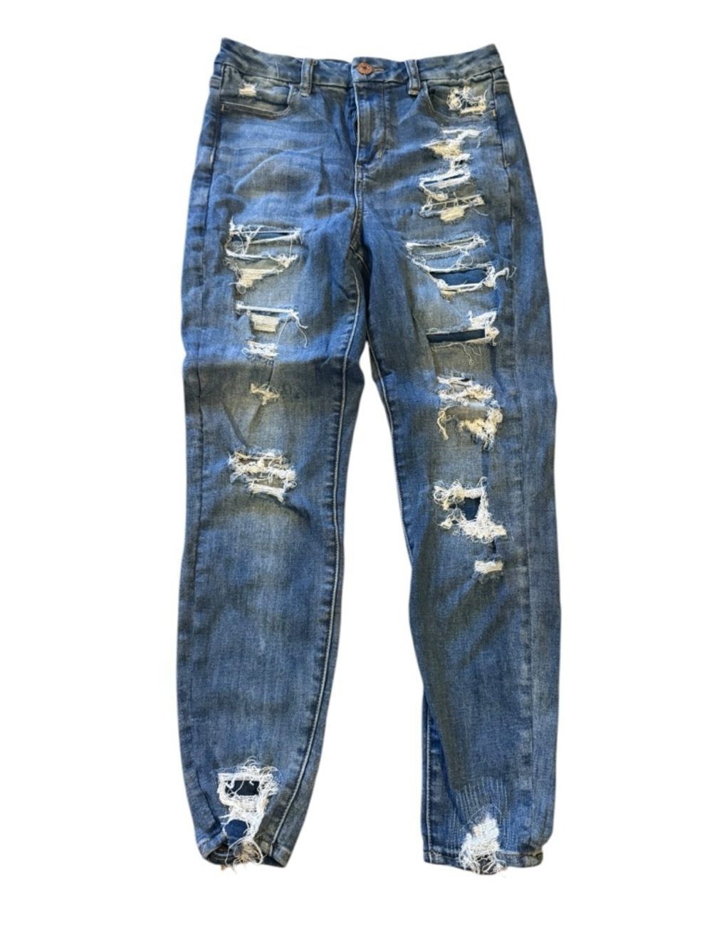 American Eagle Outfitters Distressed Blue Boyfriend Jeans
